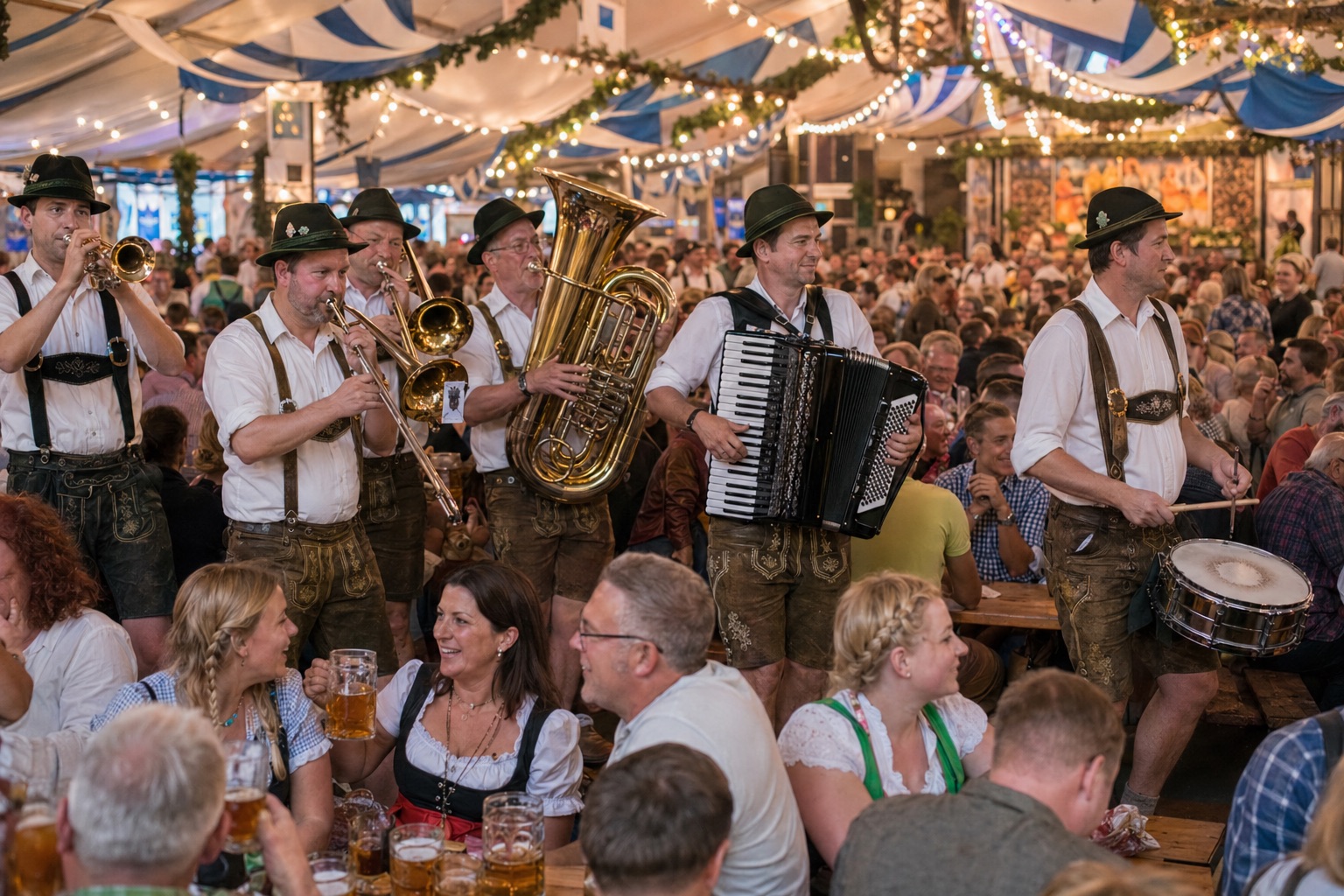 Les Pils-Schnaps jouent dans une grande ambiance de fête de la bière