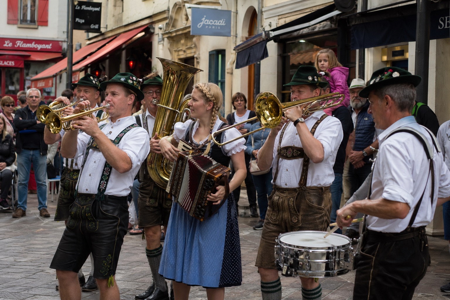 Les Pils-Schnaps animent une rue en costumes traditionnels